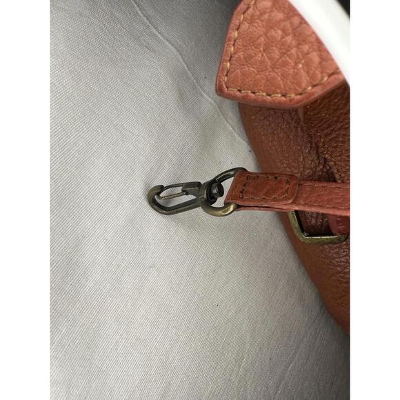 Radley Brown vintage Pebbled Shoulder Bag Buckle Zipper Brass Hardware - Picture 8 of 9